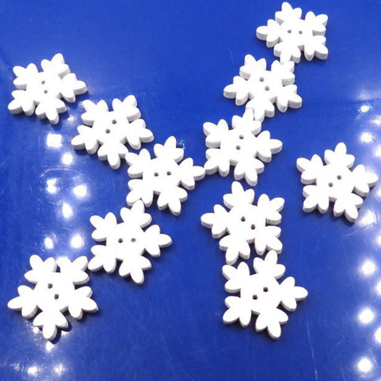 18MM White Snowflake Button, Quantity:25 PCS(White)