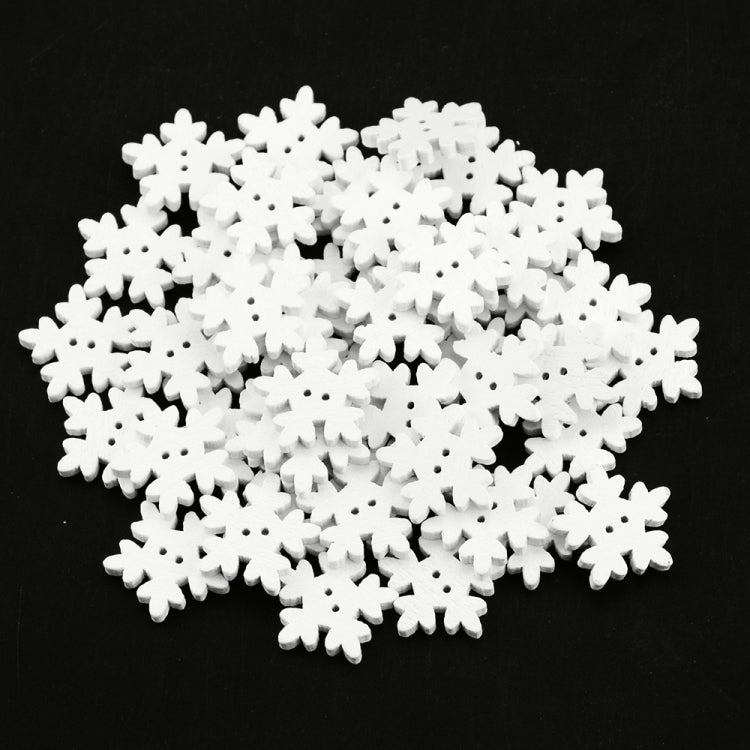 18MM White Snowflake Button, Quantity:200 PCS(White)