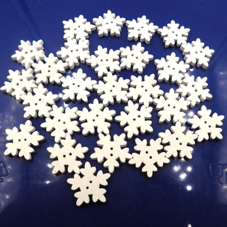 18MM White Snowflake Button, Quantity:200 PCS(White)