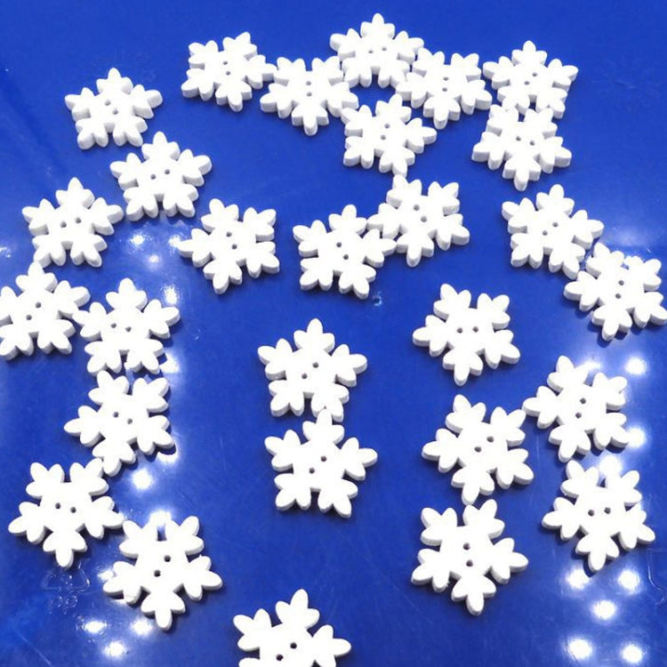 18MM White Snowflake Button, Quantity:200 PCS(White)