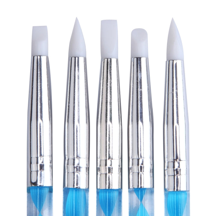 3 Pairs Nail Pen 5 Spiral Rod Silicone Pen Point Drill Pen Double Head Nail Pen Nail Tool