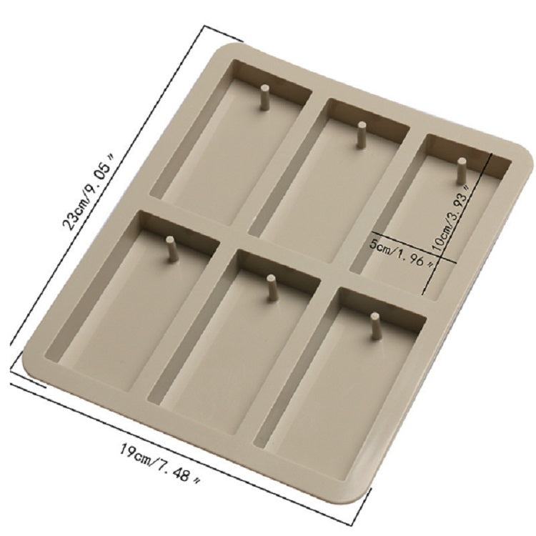 Aromatherapy Wax Handmade Soap Silicone Mold, Specification:Six Grid Rectangle