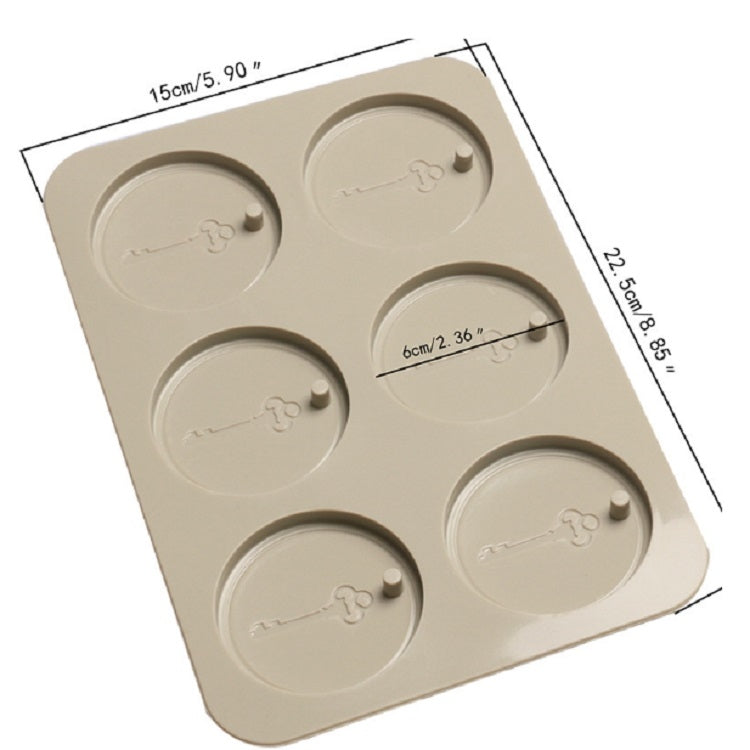 Aromatherapy Wax Handmade Soap Silicone Mold, Specification:Six Lattice Round Key