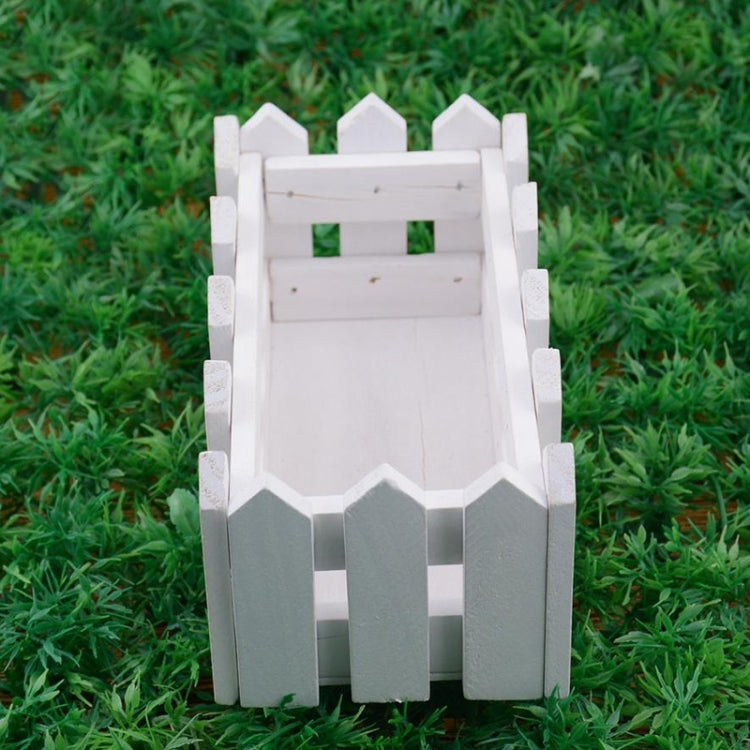 16cm Wooden Fence Small Tea Bud Garden Simulation Flower Kit Plant Pots Balcony Decor(Yellow)