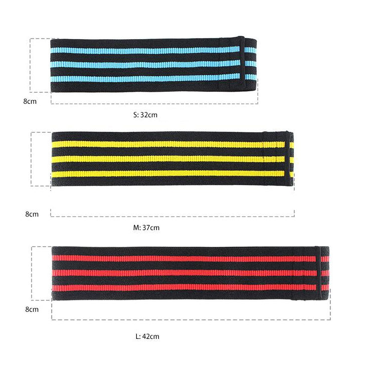 Three-color Stripe Yoga Belt Looped Latex Silk Non-slip Tension Band, Size:M