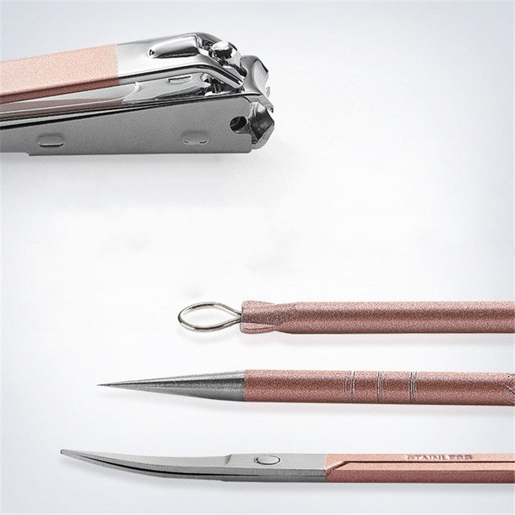 15 In 1  Stainless Steel Pink Manicure Tool Set