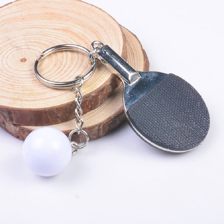 2 PCS Creative Metal table Tennis Keychain Handmade Jewelry Gift Sports Keychain, Specification:2Ã—2.8Ã—6.5cm