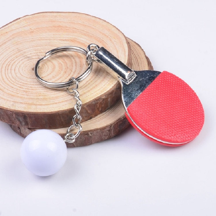 2 PCS Creative Metal table Tennis Keychain Handmade Jewelry Gift Sports Keychain, Specification:2Ã—2.8Ã—6.5cm