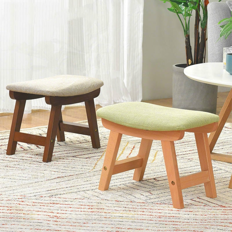 Fashion Creative Home Sofa Stool Wood Stool Living Room Stool(Brown[Khaki Surface])