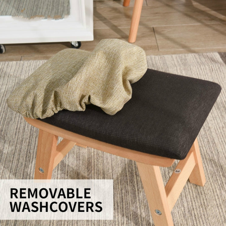 Fashion Creative Home Sofa Stool Wood Stool Living Room Stool(Brown[Khaki Surface])