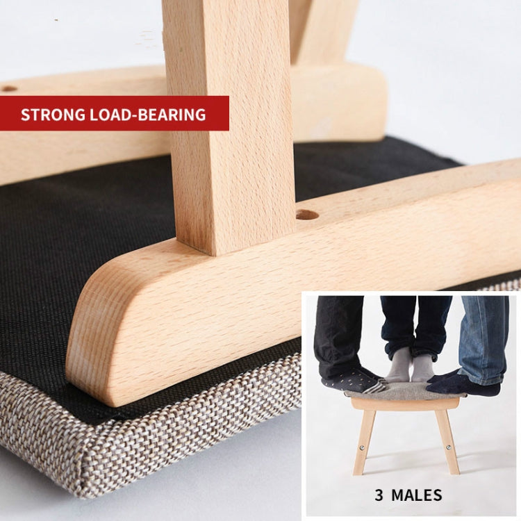 Fashion Creative Home Sofa Stool Wood Stool Living Room Stool(Brown[Khaki Surface])