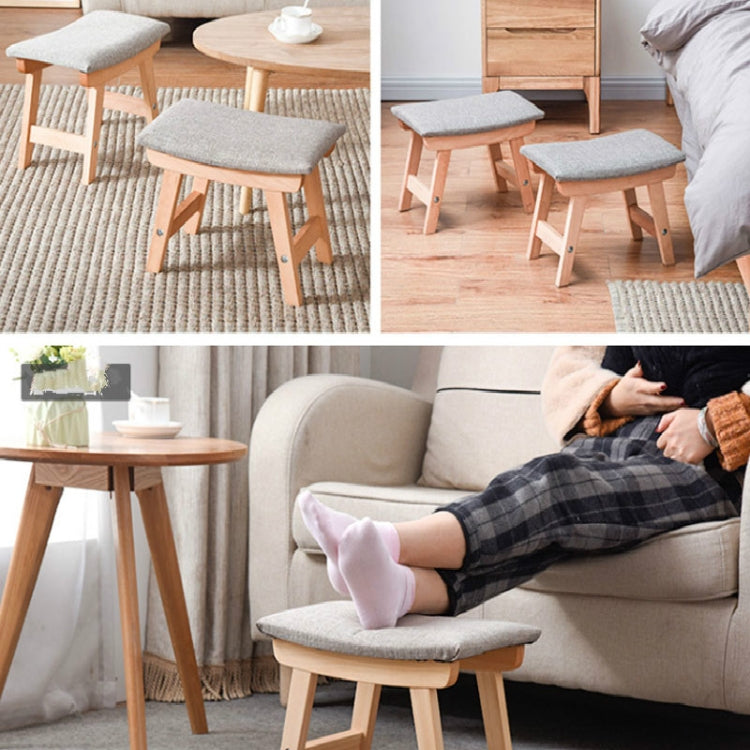 Fashion Creative Home Sofa Stool Wood Stool Living Room Stool(Brown[Khaki Surface])