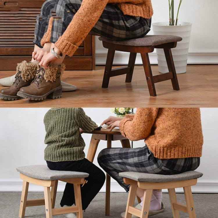 Fashion Creative Home Sofa Stool Wood Stool Living Room Stool(Brown[Khaki Surface])