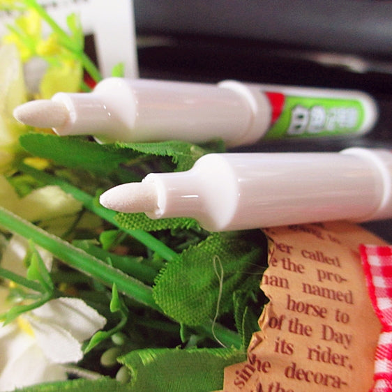 2 PCS Single Headed White Magic Marker Pen Mark Optical Disc Glass Ceramic Plastic Oily Marker(White)