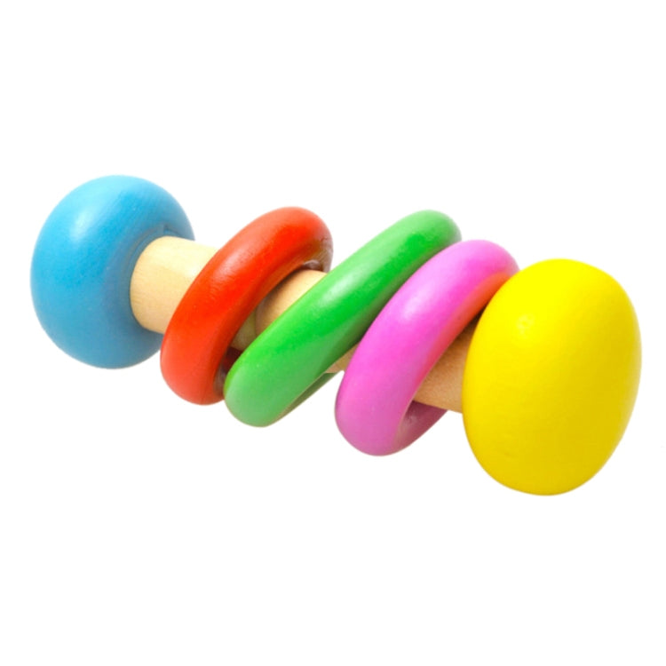 Baby Wooden Rattle Bell Toys Infant Handbell Rattles Kids Musical Instrument Educational Toy Funny Newborns Handle Bells Toys