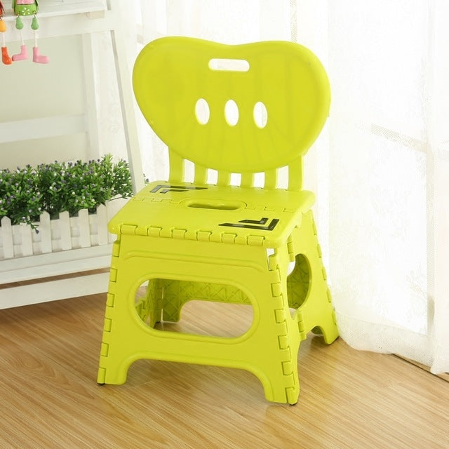 Multifunctional Folding Stool Plastic Backrest Portable Home Chair Creative Kindergarten Small Stool