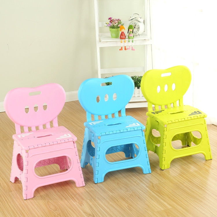 Multifunctional Folding Stool Plastic Backrest Portable Home Chair Creative Kindergarten Small Stool
