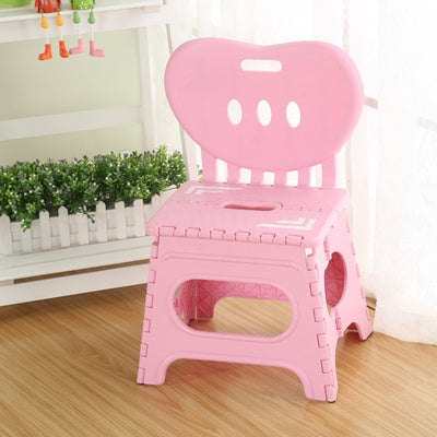 Multifunctional Folding Stool Plastic Backrest Portable Home Chair Creative Kindergarten Small Stool