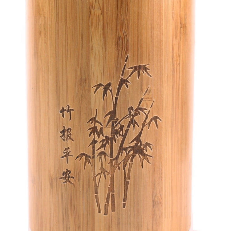 Creative Bamboo Thermos Bottle Stainless Steel Vacuum Flask, Inner gallbladder:Purple Clay