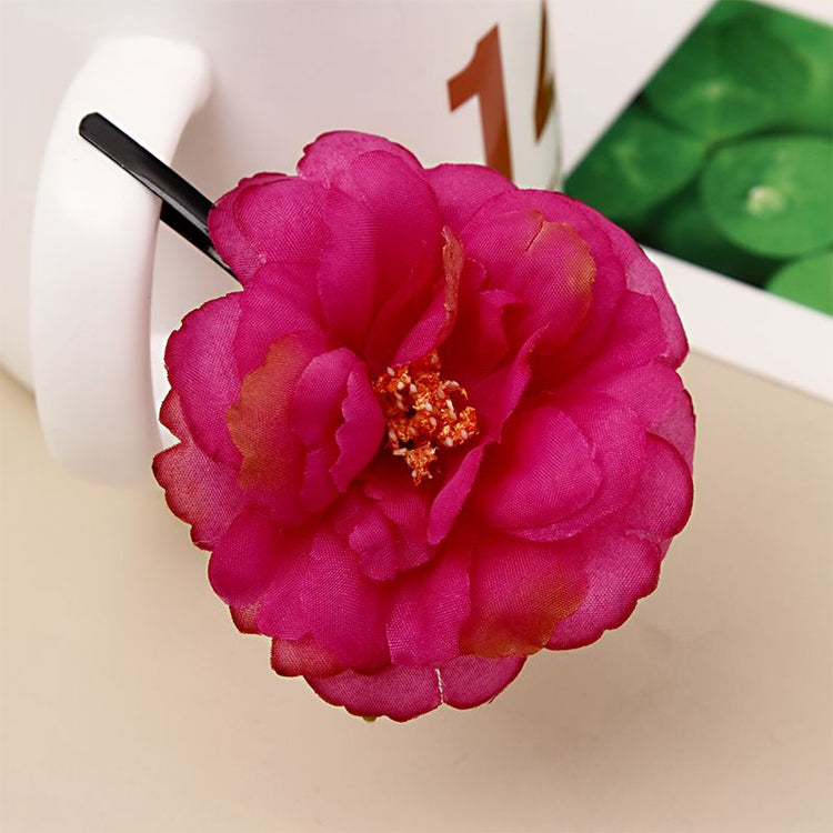 20 PCS Photo Headwear Simulation Small Peony Flower Hairpin Word Clip Beach Vacation Hair Accessories