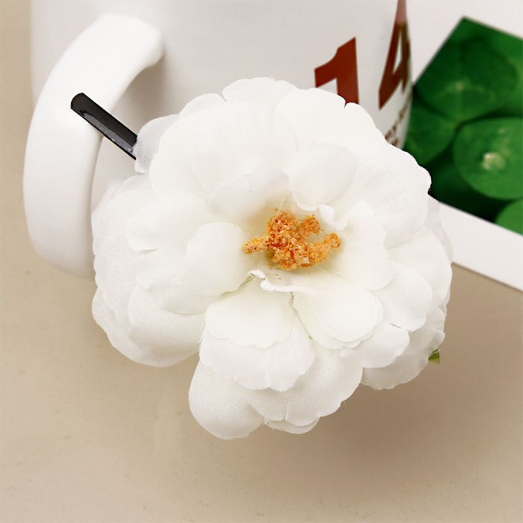 20 PCS Photo Headwear Simulation Small Peony Flower Hairpin Word Clip Beach Vacation Hair Accessories