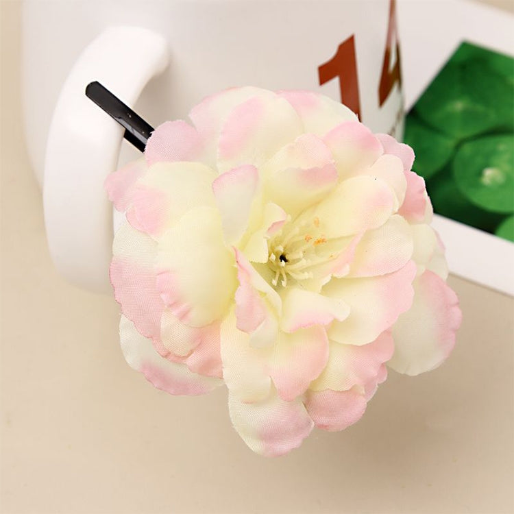 20 PCS Photo Headwear Simulation Small Peony Flower Hairpin Word Clip Beach Vacation Hair Accessories