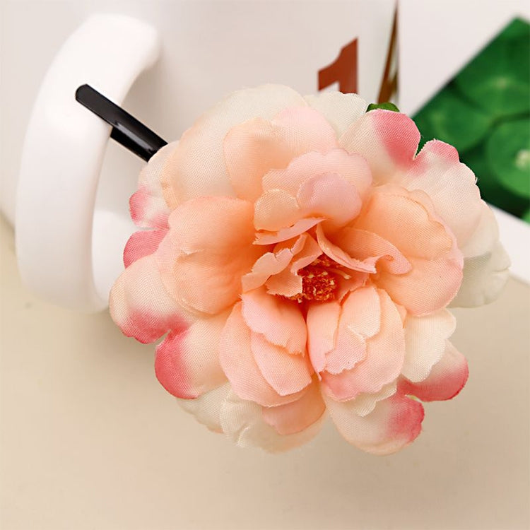 20 PCS Photo Headwear Simulation Small Peony Flower Hairpin Word Clip Beach Vacation Hair Accessories