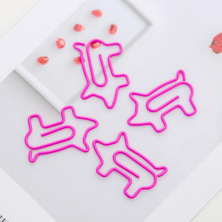 30 PCS Pink Piggy Paper Clips Student Paper Clip Office Storage Folder