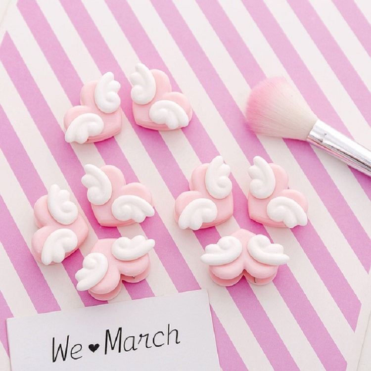 10 PCS Peach Heart Clips Love Heart Wings Photo Folders