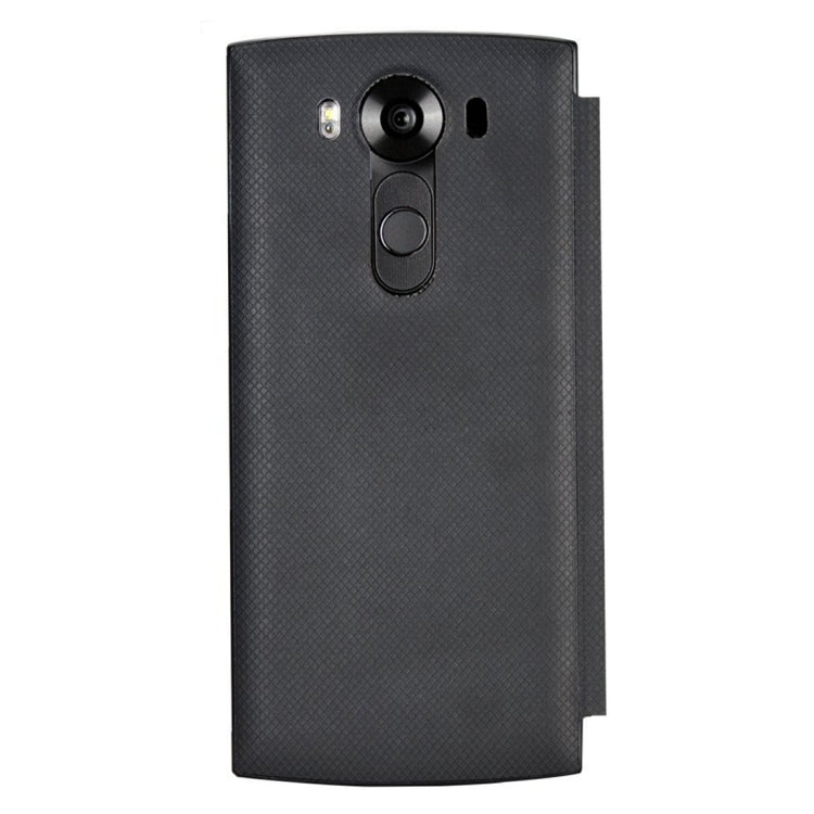 For LG V10 Wireless Charger Receiver Smart Flip Leather Case with Call Display ID(Black)