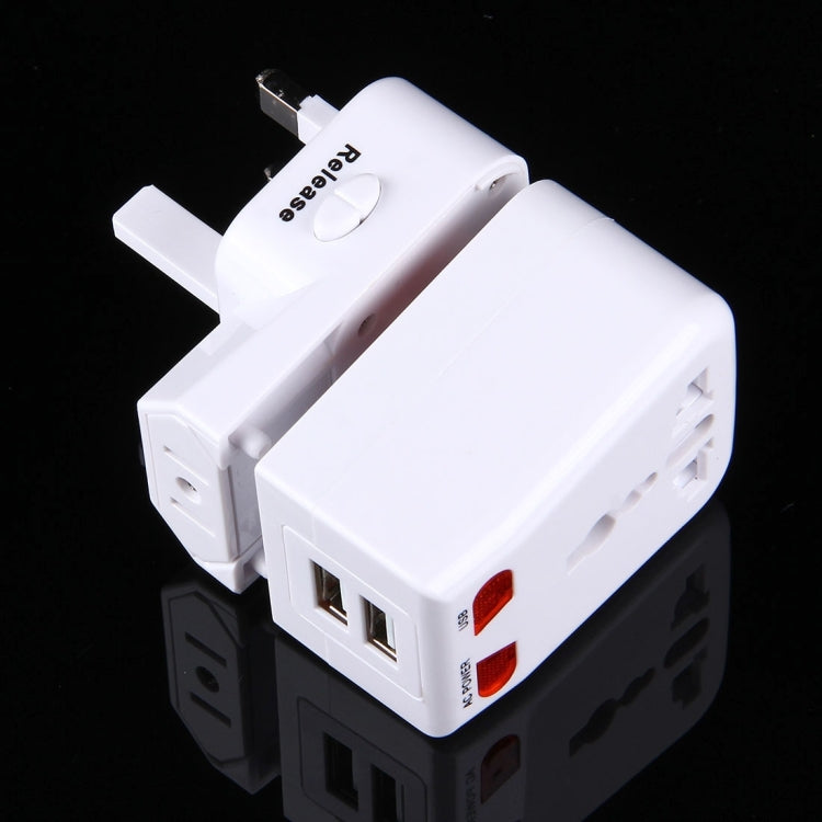 USV Fuse World-Wide Universal Travel Adapter with Built-in Dual USB Ports Charger for US, UK, AU, EU
