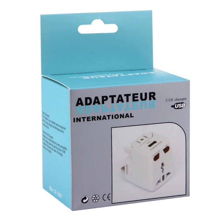 USV Fuse World-Wide Universal Travel Adapter with Built-in Dual USB Ports Charger for US, UK, AU, EU
