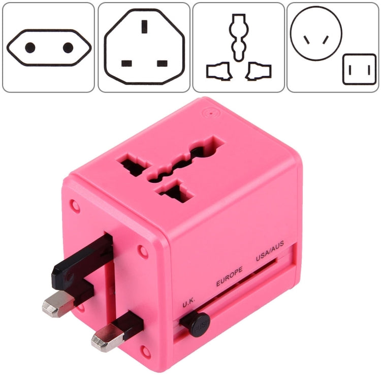 World-Wide Universal Travel Concealable Plugs Adapter with & Built-in Dual USB Ports Charger for US, UK, AU, EU