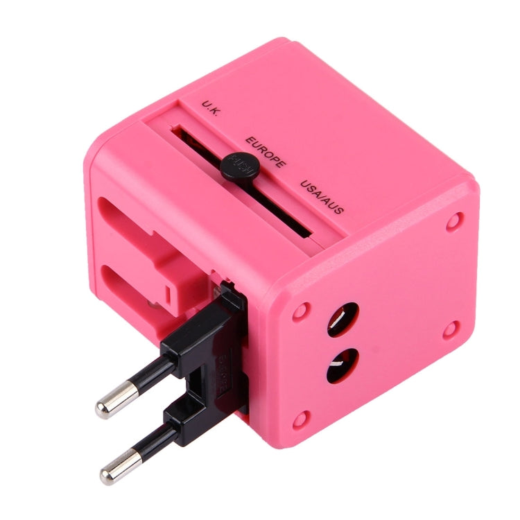 World-Wide Universal Travel Concealable Plugs Adapter with & Built-in Dual USB Ports Charger for US, UK, AU, EU
