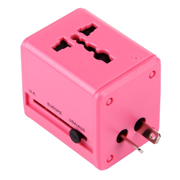 World-Wide Universal Travel Concealable Plugs Adapter with & Built-in Dual USB Ports Charger for US, UK, AU, EU