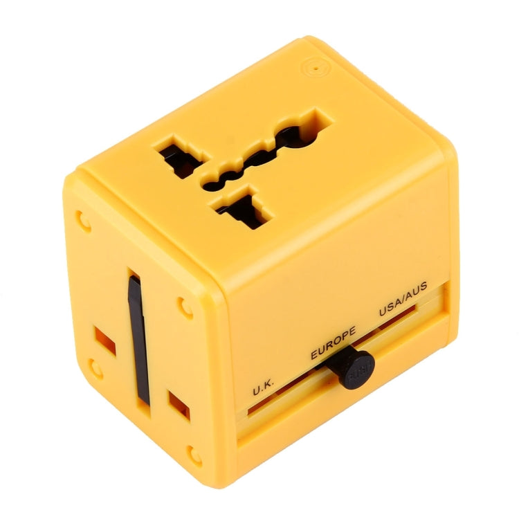 World-Wide Universal Travel Concealable Plugs Adapter with & Built-in Dual USB Ports Charger for US, UK, AU, EU