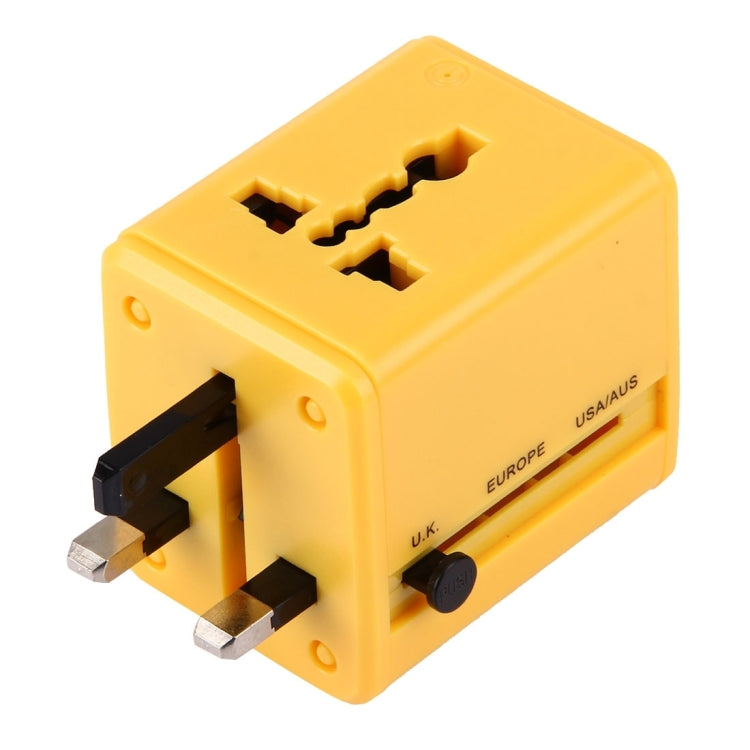 World-Wide Universal Travel Concealable Plugs Adapter with & Built-in Dual USB Ports Charger for US, UK, AU, EU