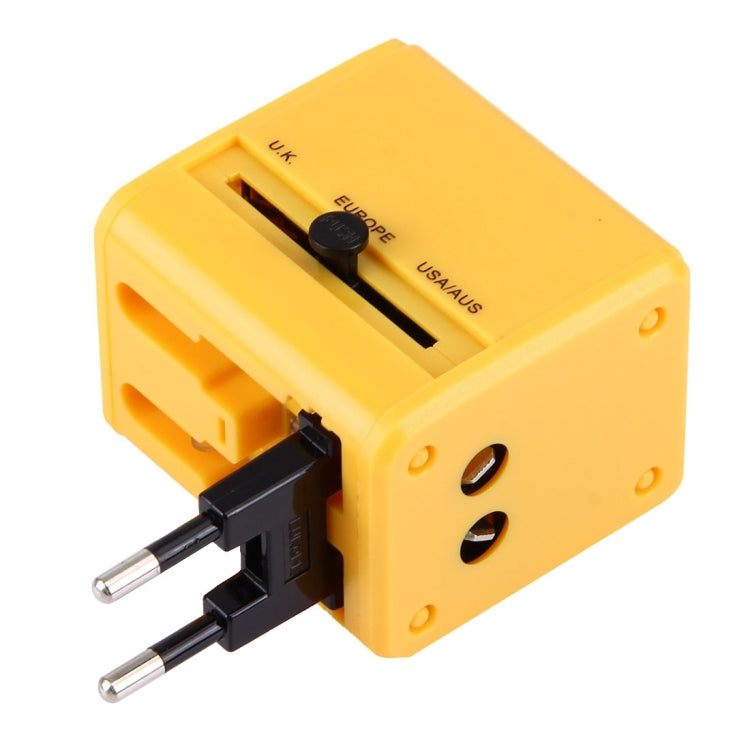 World-Wide Universal Travel Concealable Plugs Adapter with & Built-in Dual USB Ports Charger for US, UK, AU, EU