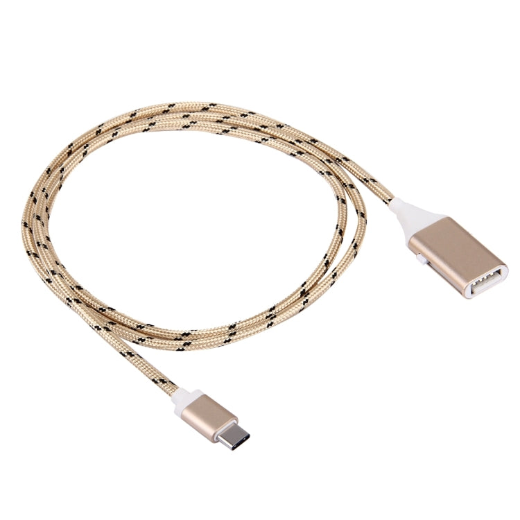 1M 2 in 1 USB-C / Type-C to OTG & USB Data Sync Cable Charging Cable , For Galaxy S8 & S8 + / LG G6 / Huawei P10 & P10 Plus / Xiaomi Mi 6 & Max 2 and other Smartphones(Gold)