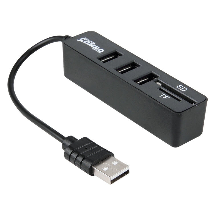 2 in 1 USB 2.0 480Mbps 3 Ports HUB COMBO + Micro SD / T-FLASH SD / SDHC / SDXC Card Reader for Windows XP / Vista / 8.1 / 7 / 8, MAC, etc