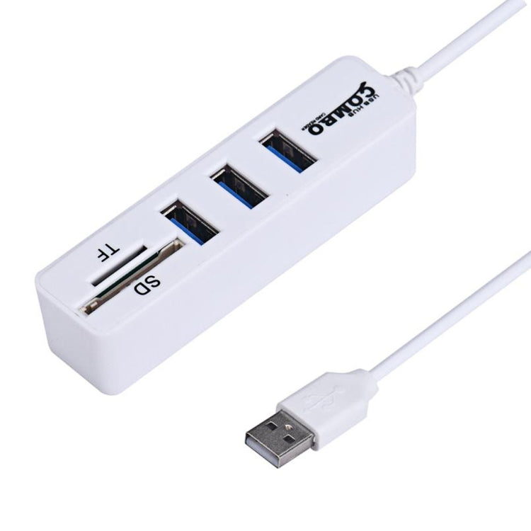 2 in 1 USB 2.0 480Mbps 3 Ports HUB COMBO + Micro SD / T-FLASH SD / SDHC / SDXC Card Reader for Windows XP / Vista / 8.1 / 7 / 8, MAC, etc
