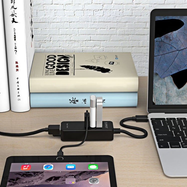 2 in 1 USB Type-C 3 Ports HUB with Gigabit Ethernet Adapter, For Windows 8 / 7 / ME / 2000 / XP / Linux & MAC OSX(Black)