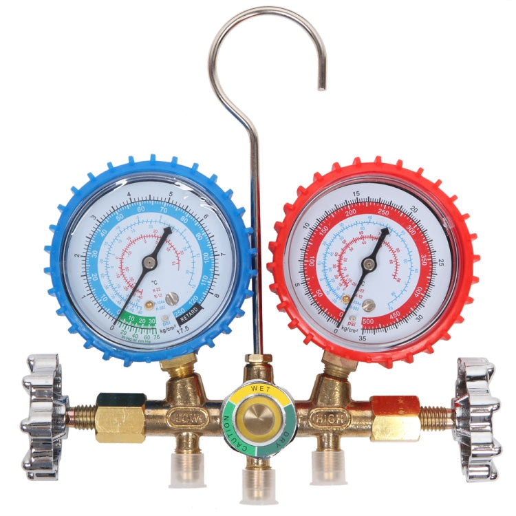 [US Warehouse] 7 in 1 3.5CFM Vacuum Pump R134 R12 R22 R502 Double Gauge Valve Set, US Plug