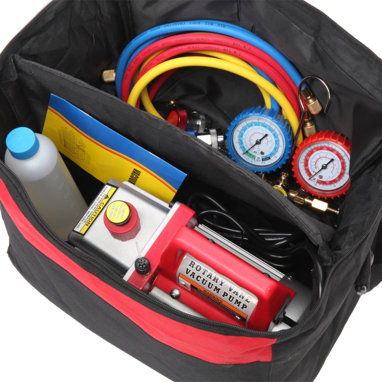 [US Warehouse] 7 in 1 3.5CFM Vacuum Pump R134 R12 R22 R502 Double Gauge Valve Set, US Plug