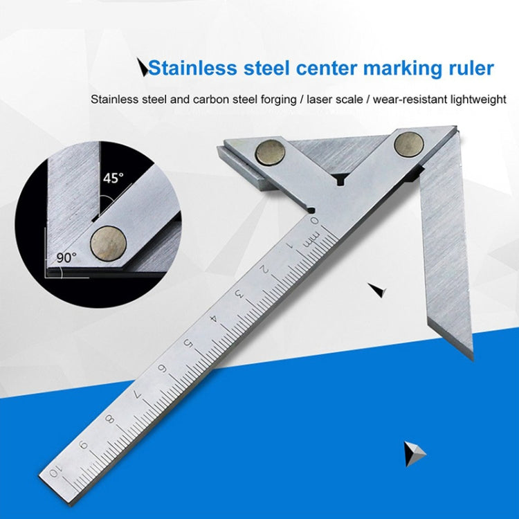 100x70 High Precision Stainless Steel Center Angle Gauge Ruler Protractor