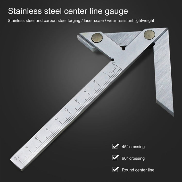 100x70 High Precision Stainless Steel Center Angle Gauge Ruler Protractor