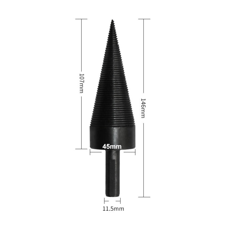 45mm Household Firewood Tools Electric Wood Machine Split Cone Drill (Tail with Ladder)