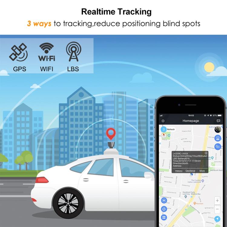 TL209C 240-day Standby 20000mAh Car Truck Vehicle Tracking 4G GPS Tracker, EU Plug