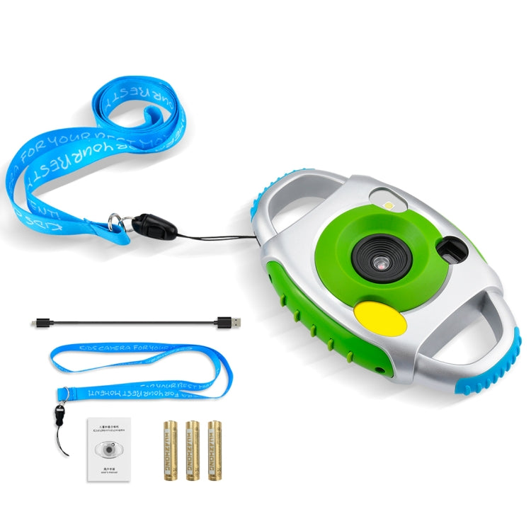 Portable TFT 1.44 inch Screen Prime Lens Max 5MP Image Size Soft Silicone Shell Children Digital Camera with Lanyard, Support Funny Photo Frame & Funny Key Sound
