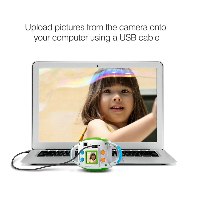 Portable TFT 1.44 inch Screen Prime Lens Max 5MP Image Size Soft Silicone Shell Children Digital Camera with Lanyard, Support Funny Photo Frame & Funny Key Sound